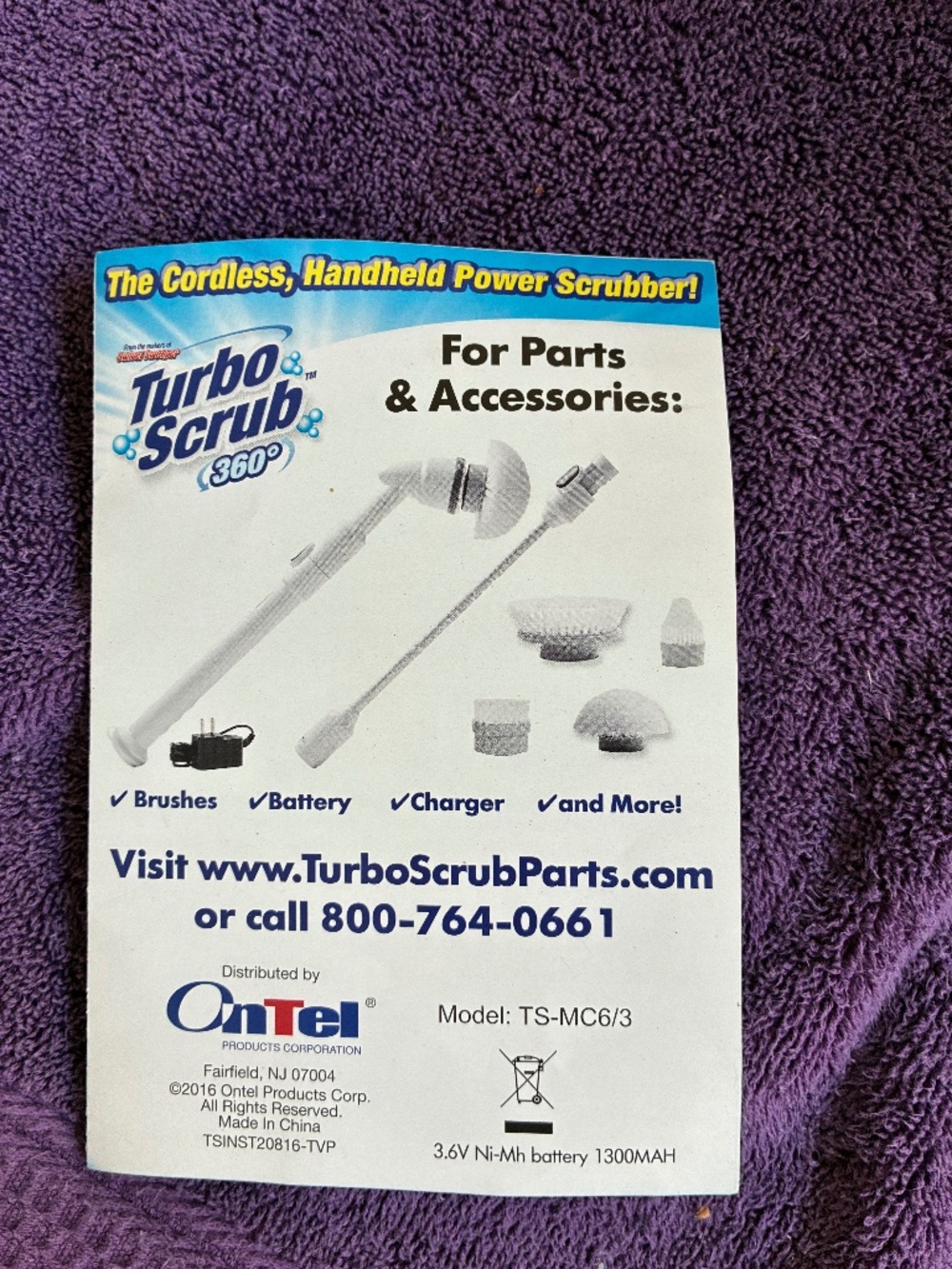 New in box Turbo Scrub Cordless Handheld Power Scrubber